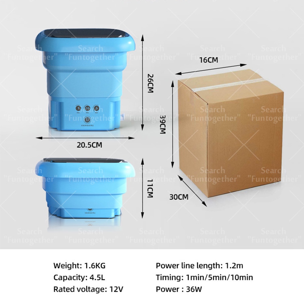 4,5L Mesin Cuci Mini Portable / Mesin Cuci Lipat / Mini Folding Washing Machine Mesin Cuci Kecil KAPASITAS 2,5kg