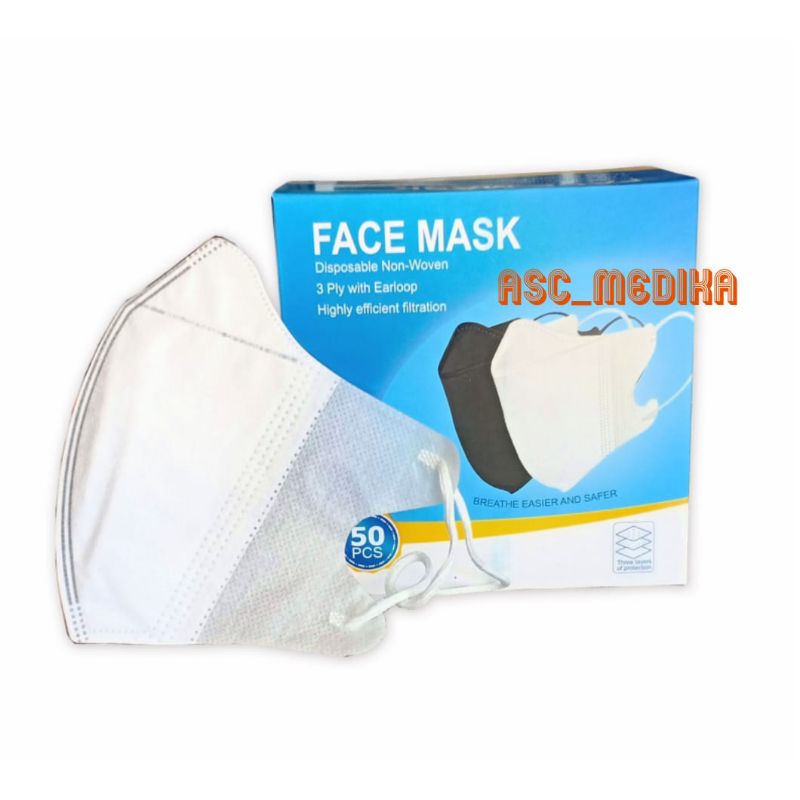 Masker Duckbill 3 Ply isi 50 pcs / Masker Duckbill Earloop 3Ply isi 50 pcs