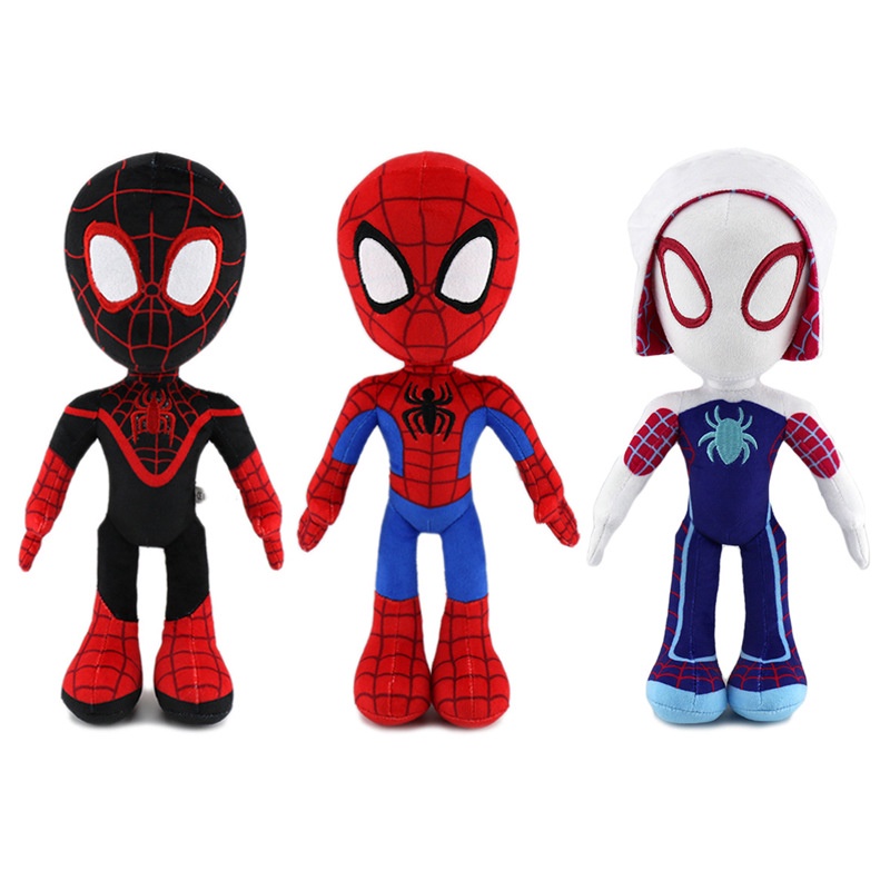 32cm Anime Avengers Spiderman Mainan Mewah Menjadi Spider-Verse Gwen Peter Parker Noir Boneka Mainan Boneka Lembut Untuk Anak