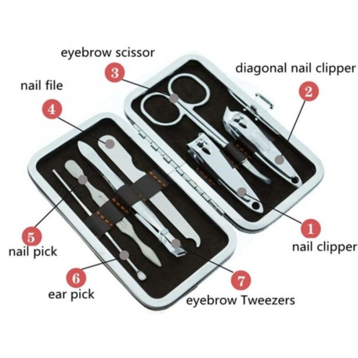 Nail Art Set Perlengkapan Manicure Pedicure 7 Pcs Gunting Kuku Wajah murah