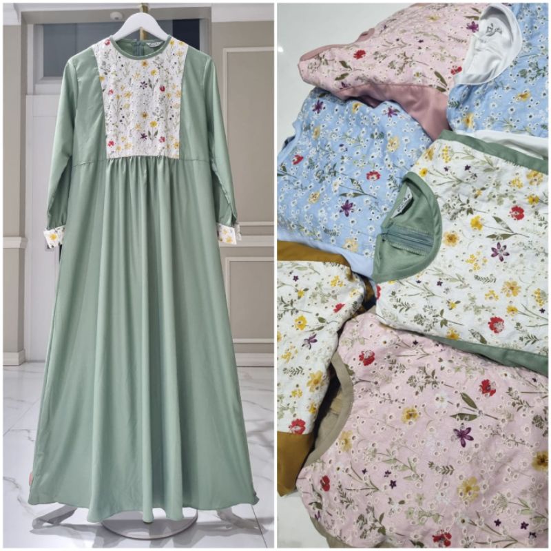 Gamis katun ima tuyobo mix katun bordir Ori By Edness Kayla