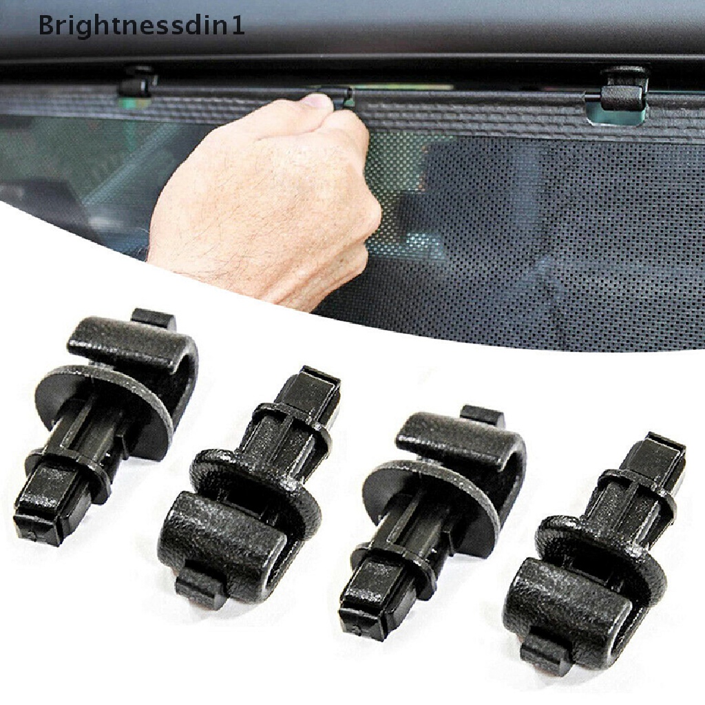 [Brightnessdin1] 4x Hitam Pintu Geser Sun Shade Hook Clips Kit Untuk Odyssey 05-10 Butik