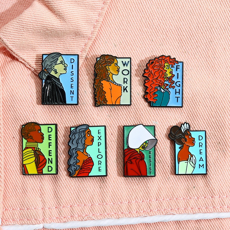 Wanita Power Enamel Pin Kreatif Feminim Feminisme Bros Lencana Kerah Pin Kartun Inspire Perhiasan Hadiah Untuk Teman