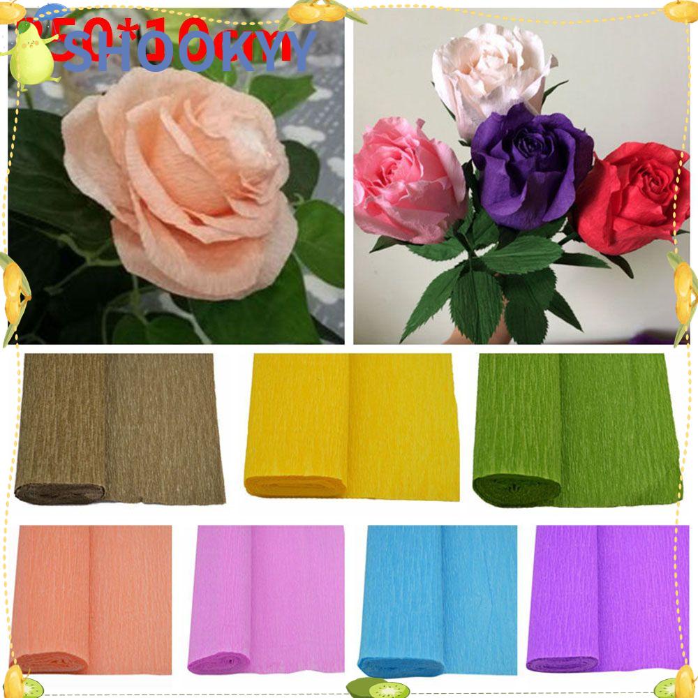 Chookyy 250 * 10cm Kertas Crepe Fashion Packing Kado Pembuatan Bunga Roll Kusut