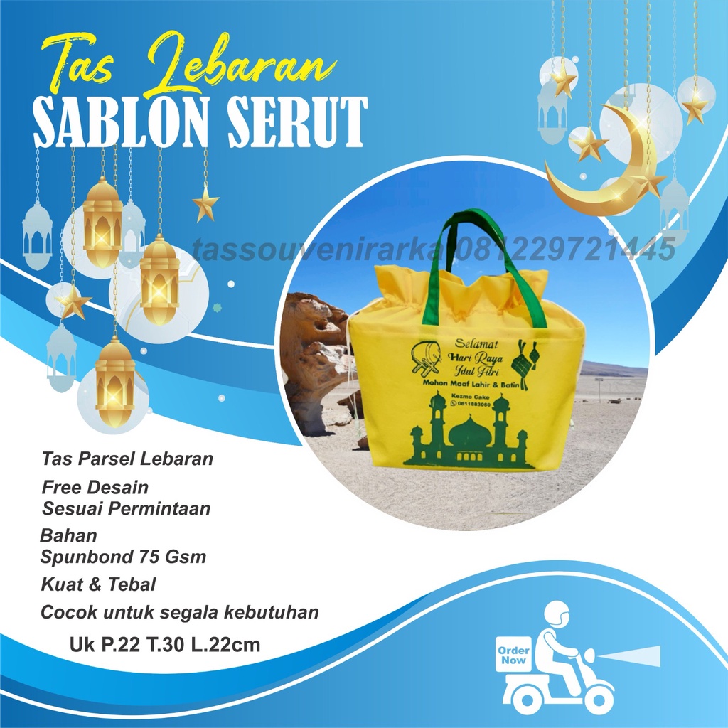 

TAS PARCEL LEBARAN MODEL SERUT SABLON - HAMPERS
