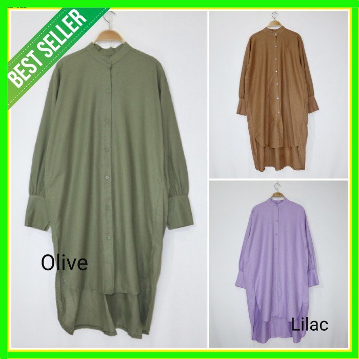 K41 TUNIK WANITA JUMBO ATASAN KEMEJA POLOS LENGAN PANJANG OVERSIZE BIG BAJU WANITA BUSUI FRIENDLY FU