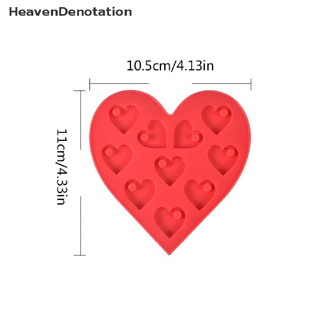 [HeavenDenotation] Diy Bentuk Hati Kecil Silikon Gantungan Kunci Cetakan Luggage Tag Perhiasan Gantung Liontin Ch Epoxy Resin Casg Cetakan HDV