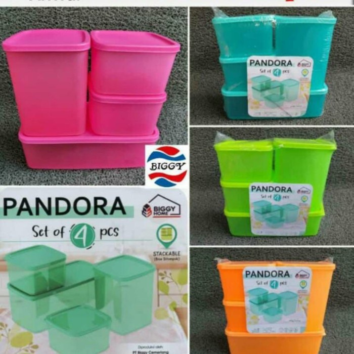 Toples PANDORA set 4 pcs biggy home/ toples kue / toples plastik