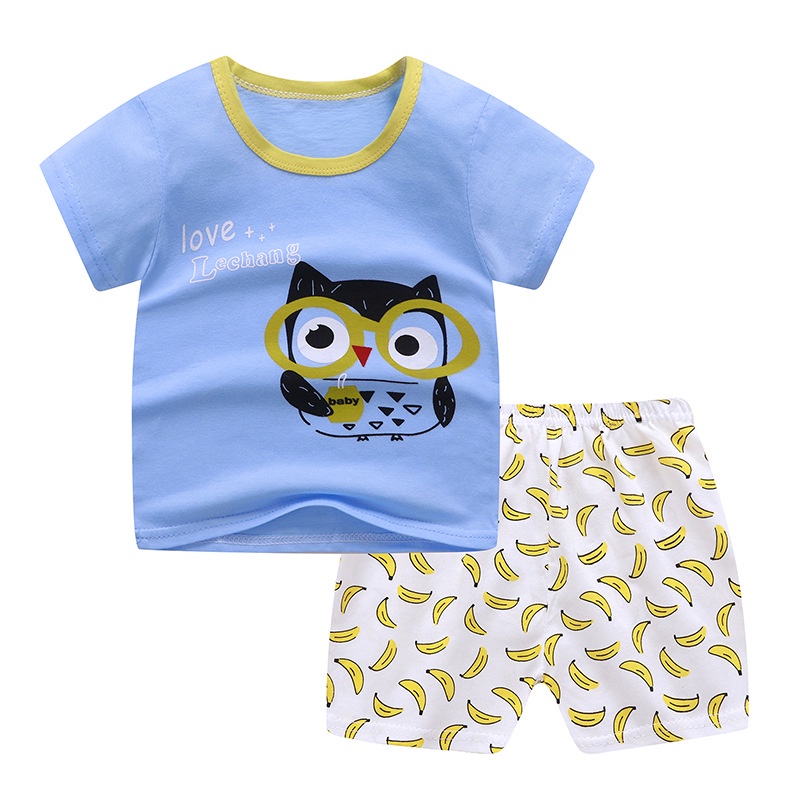 Setelan baju celana anak lengan pendek bahan katun lembut berkualitas harga grosir bisa bayar di tempat
