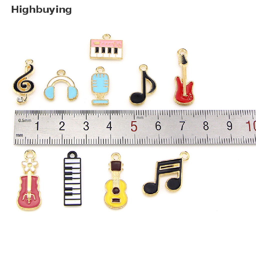 Hbid 10Pcs / set Music Musical Note Enamel Ch Pendant DIY Bracelet Necklace Earring Jewelry Making Accessories Glory