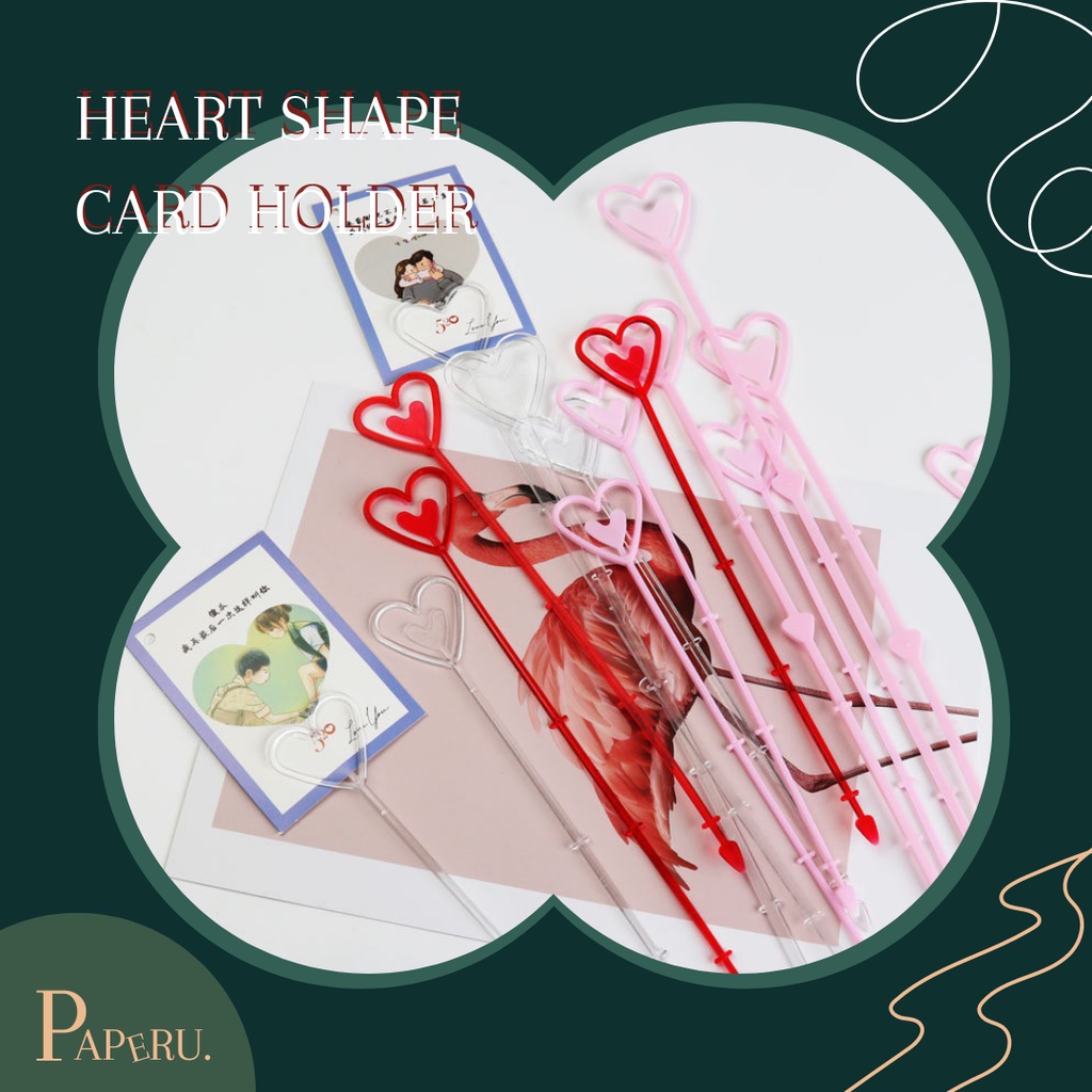 

[PAPERU] Heart Shape Stick for Card Holder Stik Kartu Plastik Bentuk Love