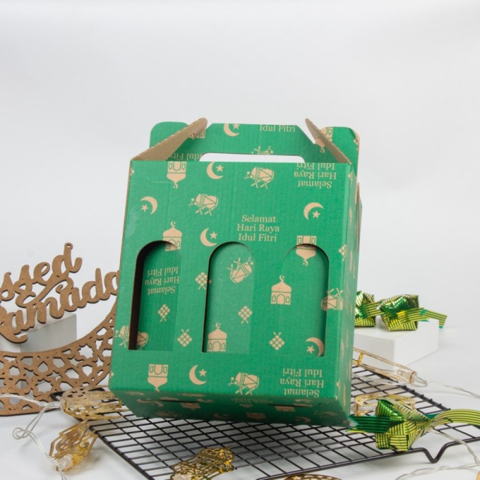 kardus box botol kale 250ml isi 6 lebaran packaging hampers minuman