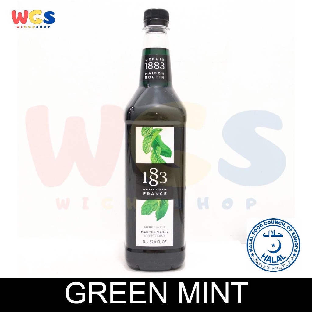 

✨NEW✨ -Syrup 1883 Maison Routin France Green Mint Flavored 33.8 fl oz 1ltr- 1.1.23
