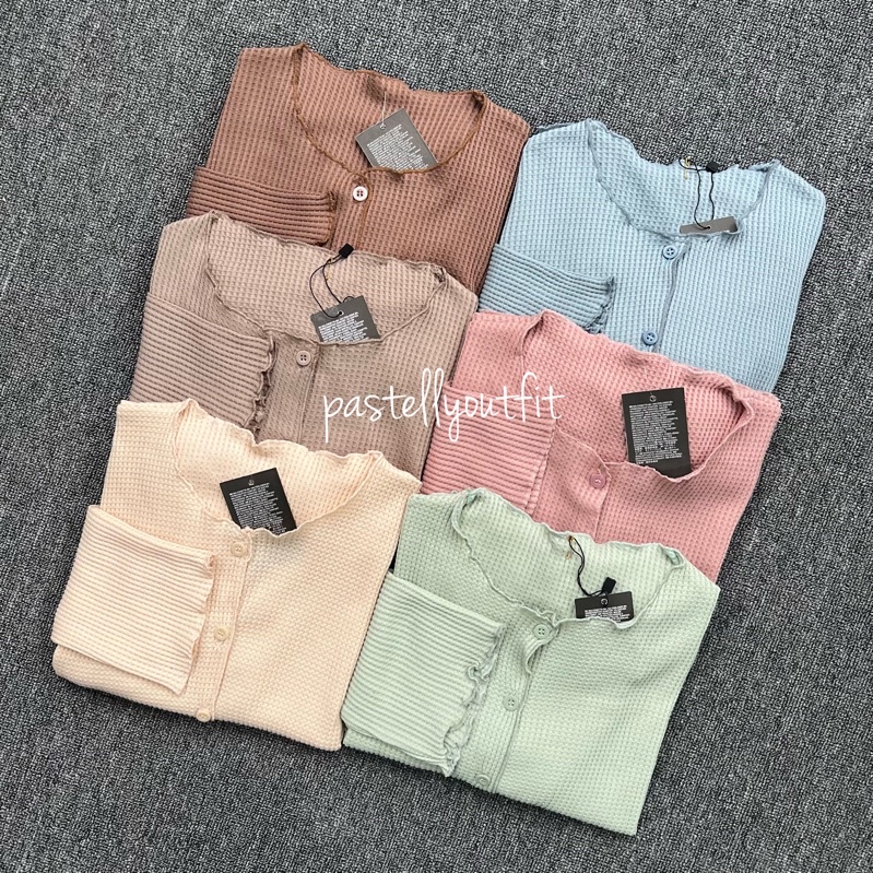 Cardigan Rajut Crop Pastelly