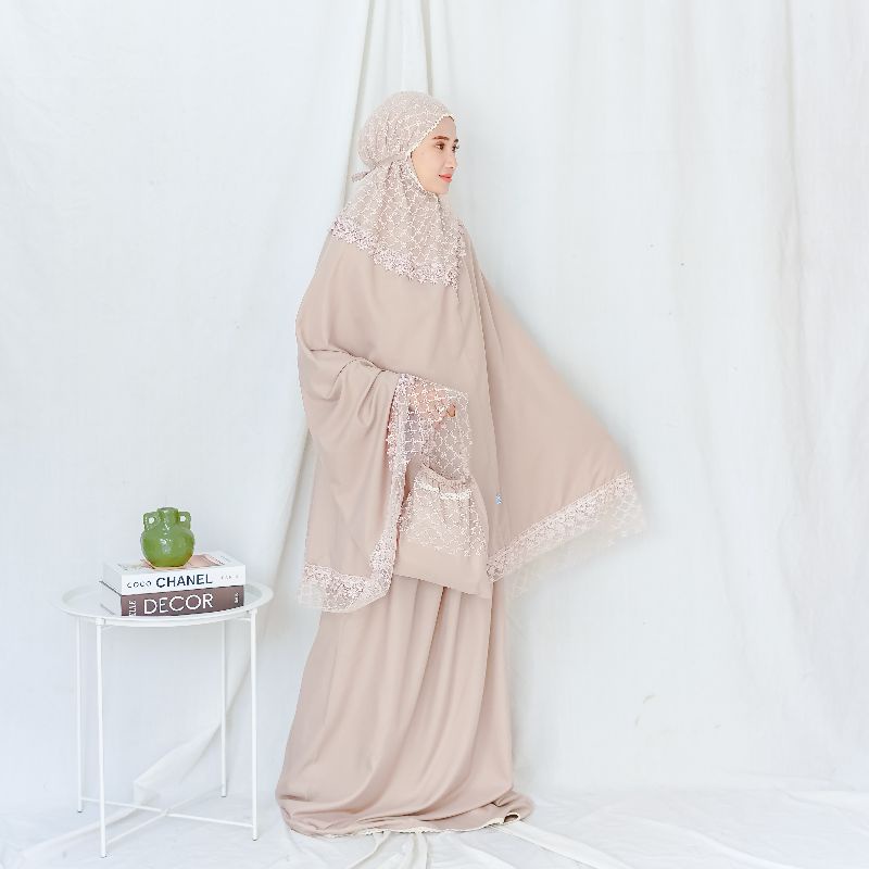 Mukena Katun MALIKA Renda Brukat Mewah
