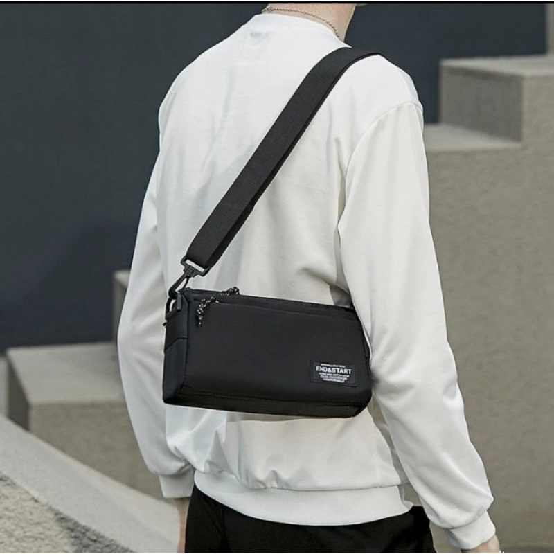 Tas Slempang Kanvas Pria Hp Cowok Slingbag E&S 3240