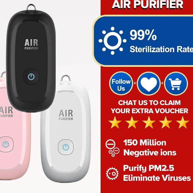 ➯ JAMAY M8 Air Purifier Personal Ionizer Portable Purifier Kalung Necklace Ion Negatif ☻