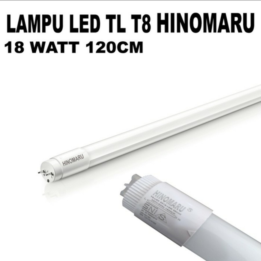 Lampu TL T8 LED 18 Watt Putih - Panjang 120cm HINOMARU T8 HEMAT LISTRIK