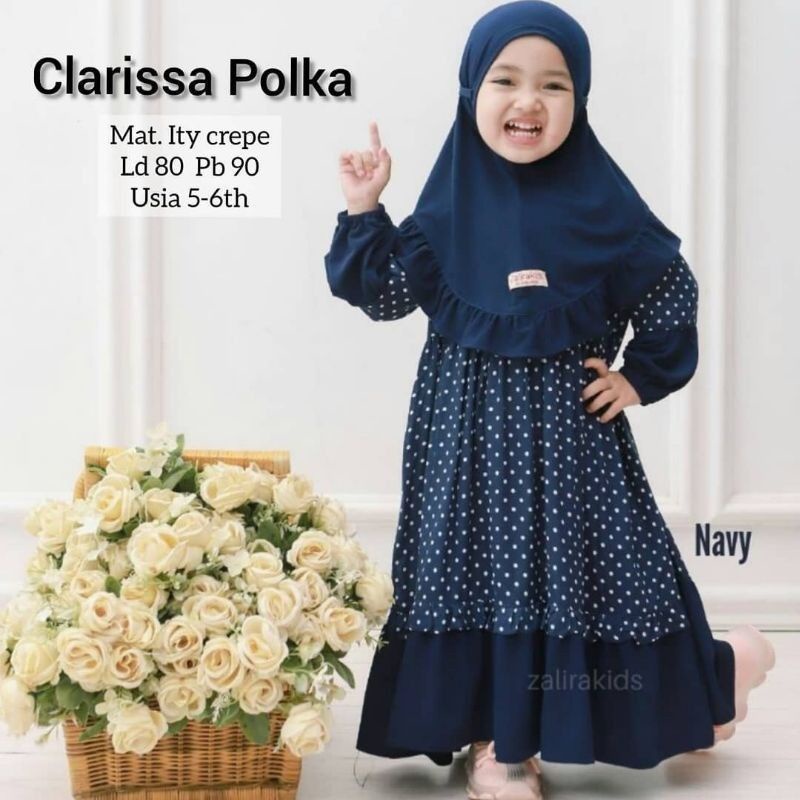 Set gamis Clarissa anak 1-7 th