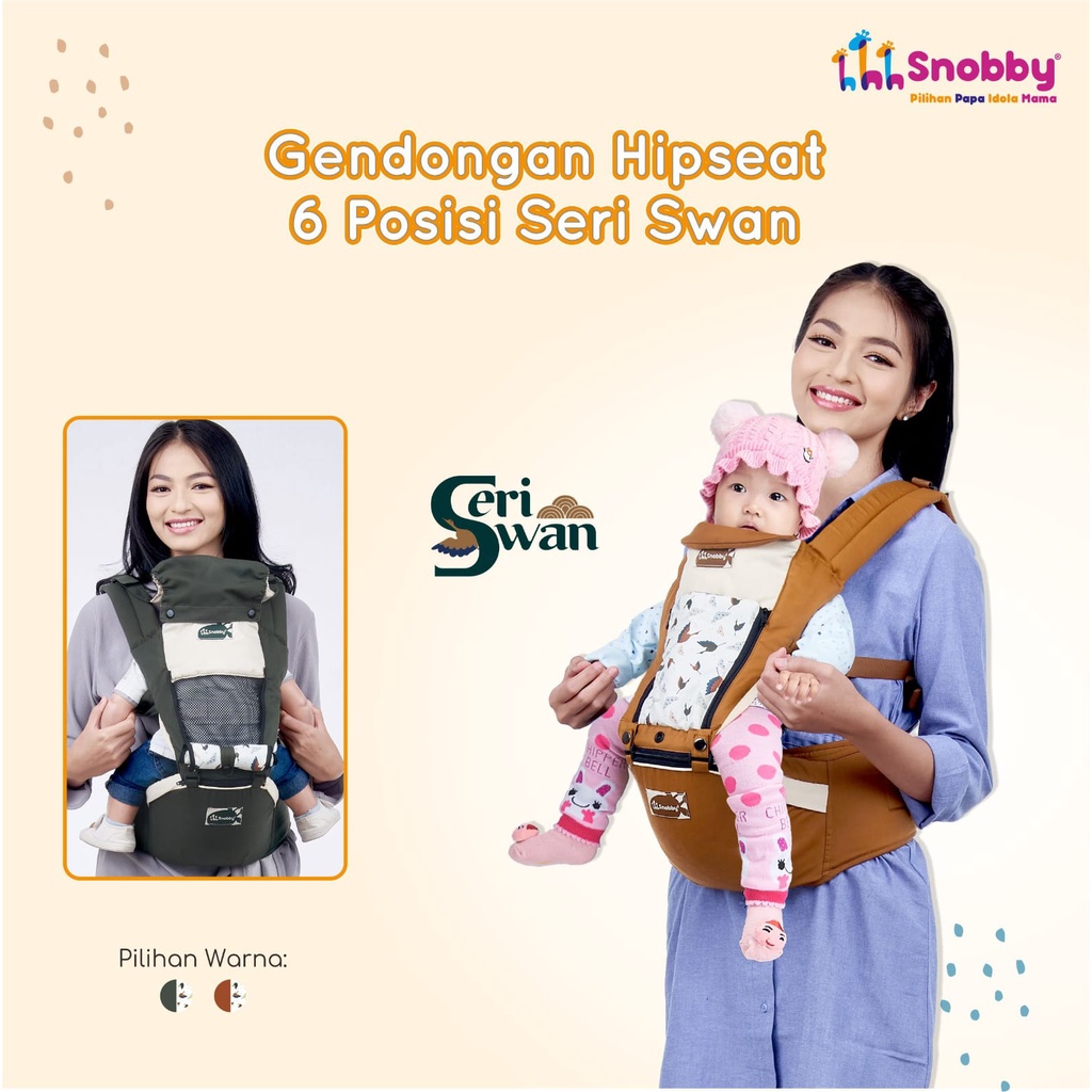 ☘️Bebikita☘️ Gendongan Bayi / Gendongan Hipseat Snobby MURAH / GENDONGAN HIPSEAT 6 POSISI SAKU SERI 
