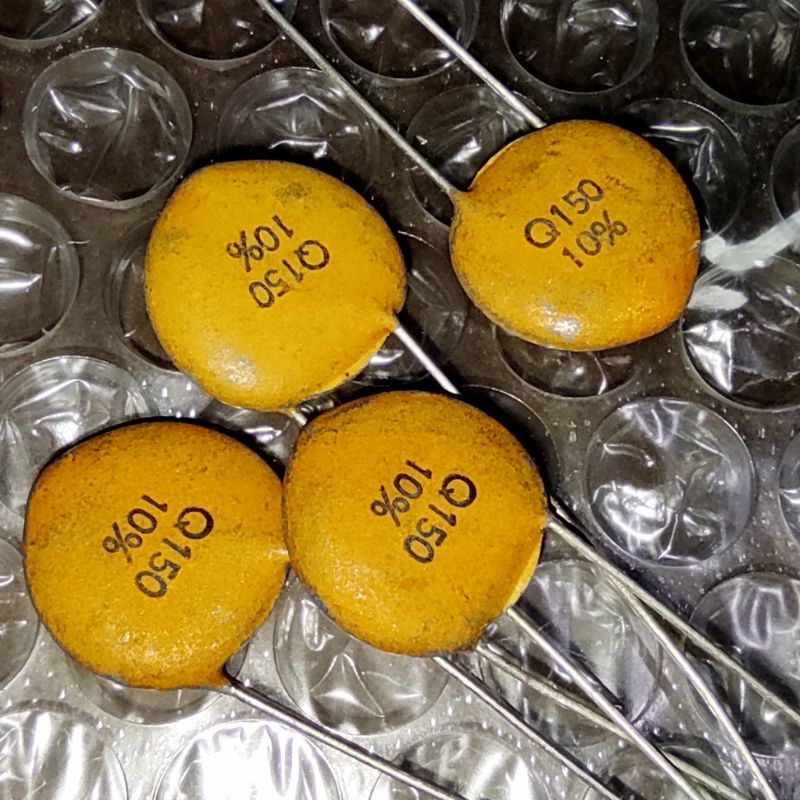 Capacitor 150pf Q150 10% Ceramic Vintage Body Besar Kapasitor Keramik 151j 151k 150p 150 pf p capasi