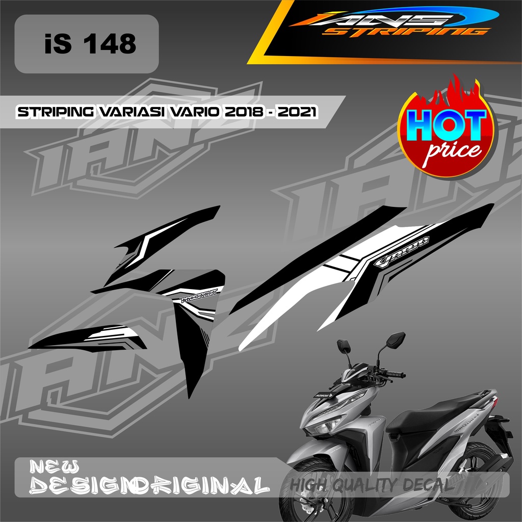 STIKER STRIPING VARIO TECHNO 11 MOTIF GRAFIK SIMPEL  BAHAN BERKUALITAS SUDAH MENGGUNAKAN LAMINASI ANTIGORES  / DECAL KERETA VARIO IS148