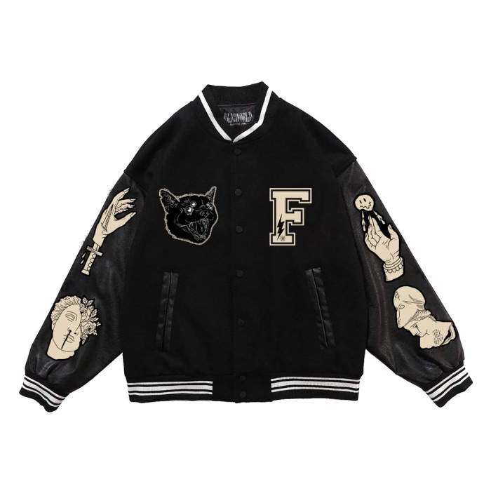 Jata Flicworld - Boston Varsity Jacket Black