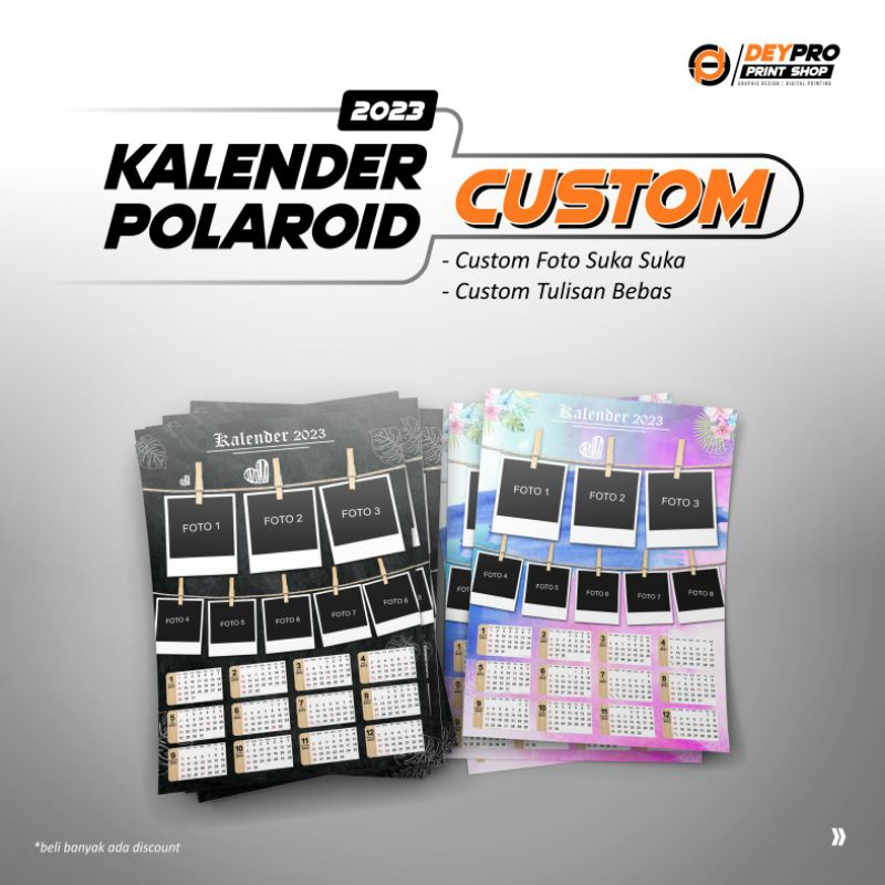 

KALENDER 2023 CUSTOM FOTO NUANSA POLAROID | AESTETIK / KEKINIAN (FREE DESAIN) BISA REQUEST CUSTOM TULISAN (30 X47 CM)