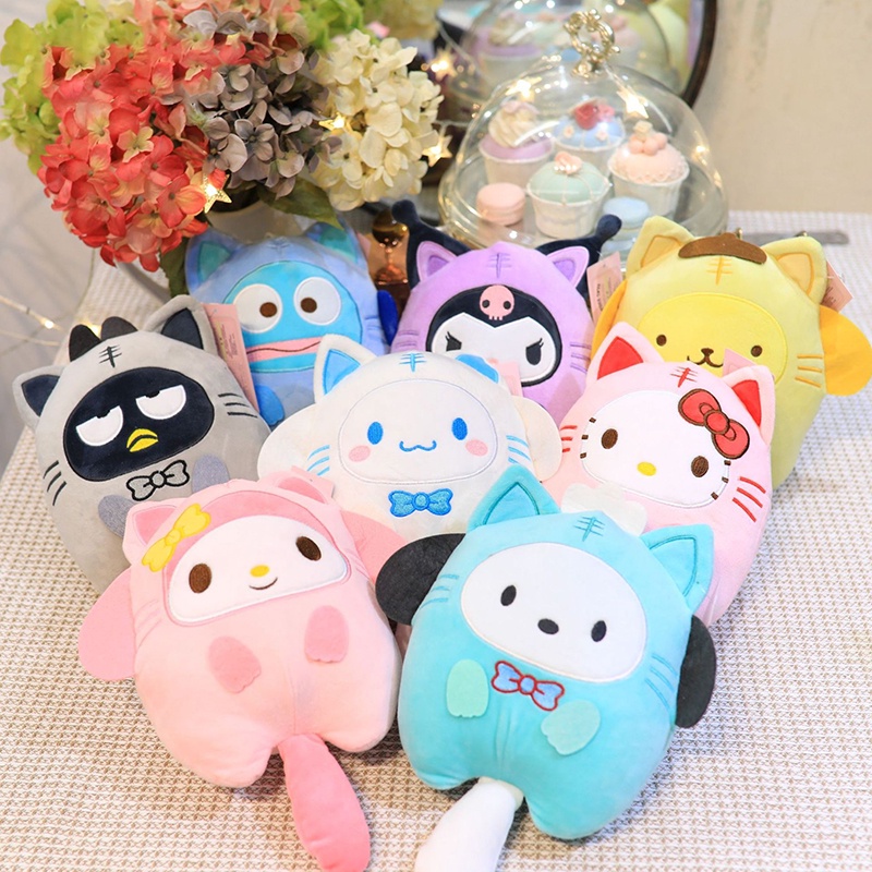 Kawaii Sanrio Tiger Series Plush Toy Kuromi My Melody Cinnamoroll Hello Kitty Lembut Mewah Liontin Aksesoris Mainan Untuk Anak