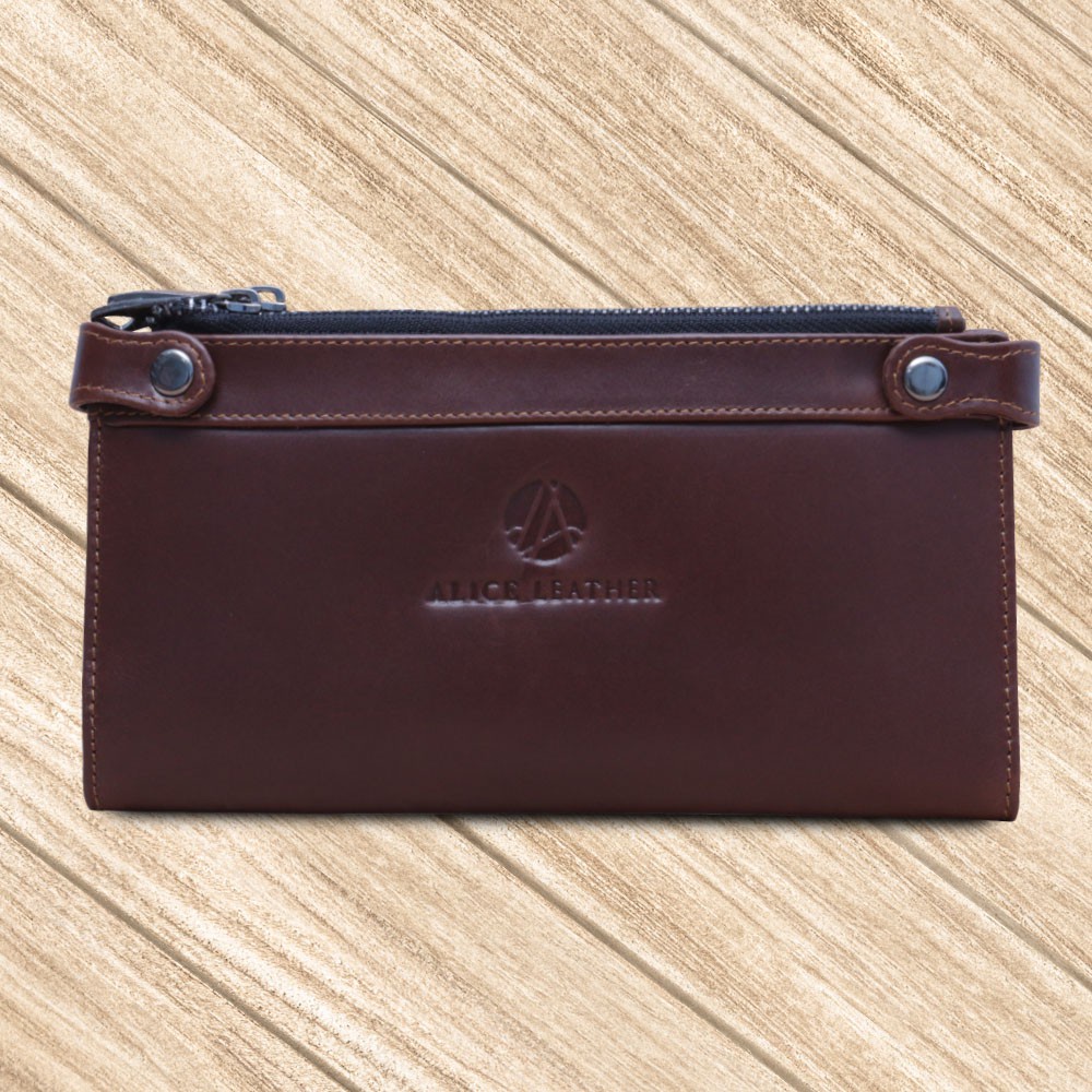 Dompet Kulit Dompet Kartu Lipat Kulit Sapi Asli Original AD01 Model Lipat Merk Alice Leather BISA COD