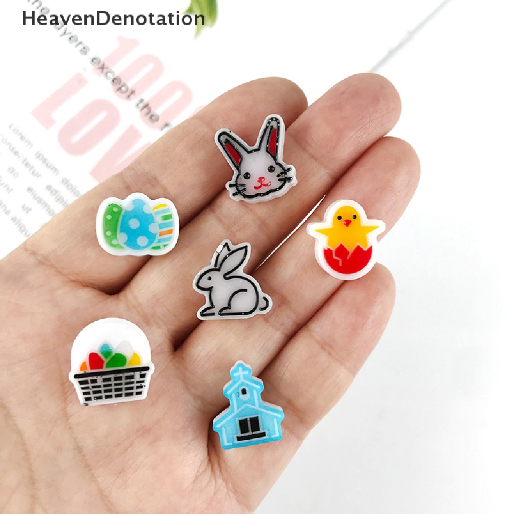 [HeavenDenotation] Lucu Paskah Tema Telinga Kancing Silikon Cetakan DIY Kecil Paskah Telur Bunny Ch Anting Liontin Hiasan Dekorasi Epoxy Resin Casg Cetakan HDV