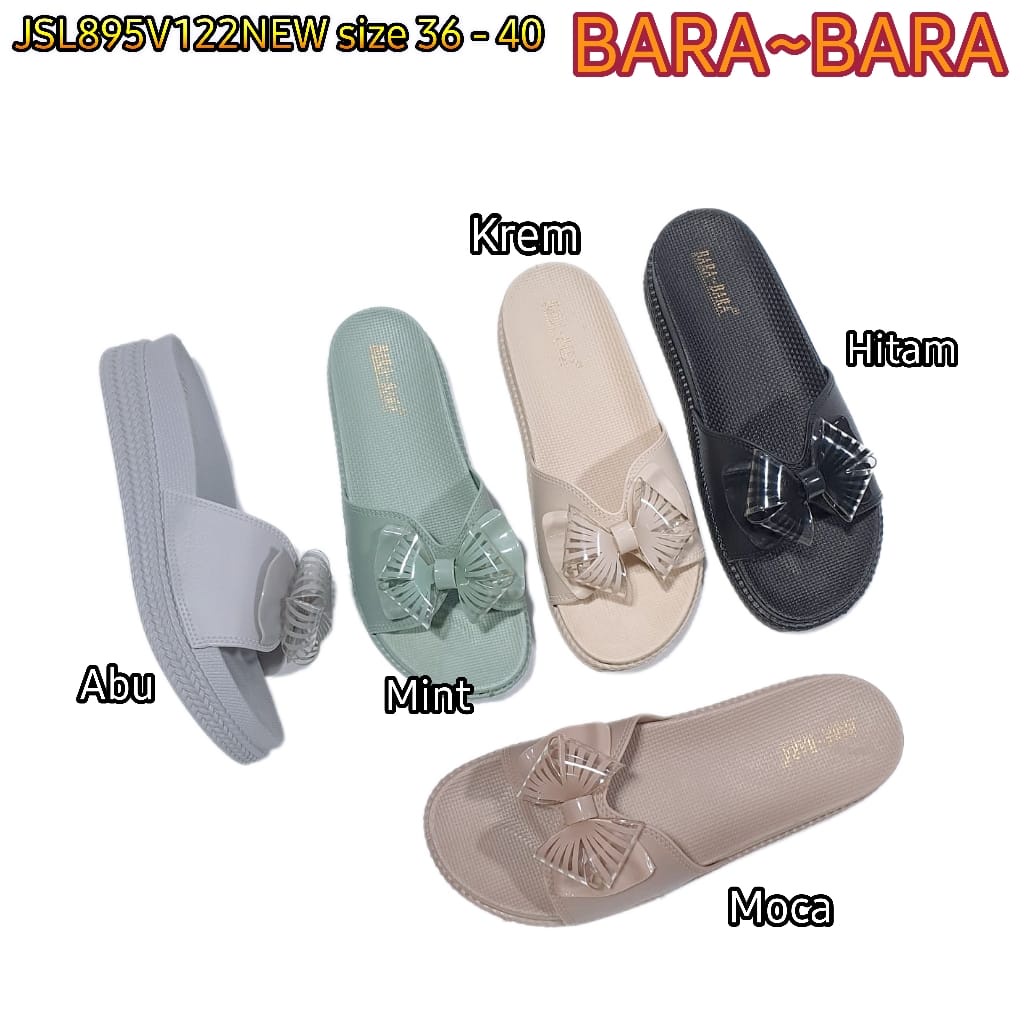 BARA BARA ORIGINAL jelly sandal karet murah empuk wanita selop import barabara cewek JSL895V122NEW