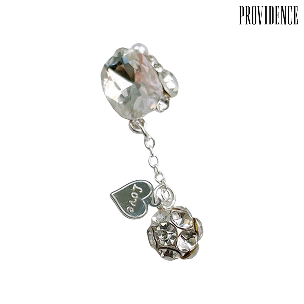 Providence Manicure Berlian Imitasi Bersinar Tiga Dimensi Berkilau DIY Gloss Susun Berlian Imitasi Rantai Liontin Kuku Jantung Pesona Perlengkapan Kuku