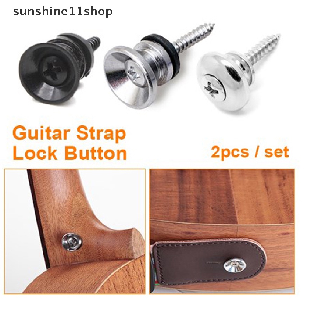 Sho Strap Gitar Locking Pegs Pin Tombol Strap Metal End Untuk Gitar Bass Elektrik N