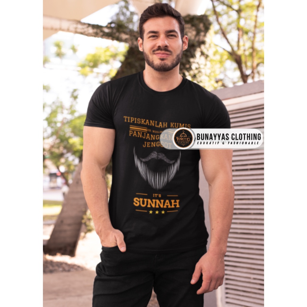 Baju Dakwah Pria Size S M L XL XXL Tipiskanlah Kumis Panjangkanlah Jenggot | T-Shirt Dakwah Islam Ba