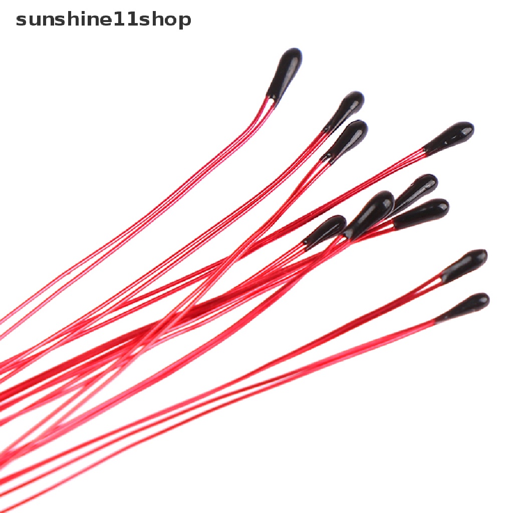 Sho 10PCS NTC Thermistor Thermal Resistor MF52B 10K 100K Probe Tali Kawat B3470 B3380 B3950 B3435 B4250 1% 10CM Sensor Kontrol Suhu N