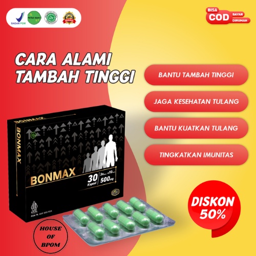 BONMAX KAPSUL PENINGGI HERBAL/ NAIK 5-15 CM/ BANTU TINGGIIN BADAN