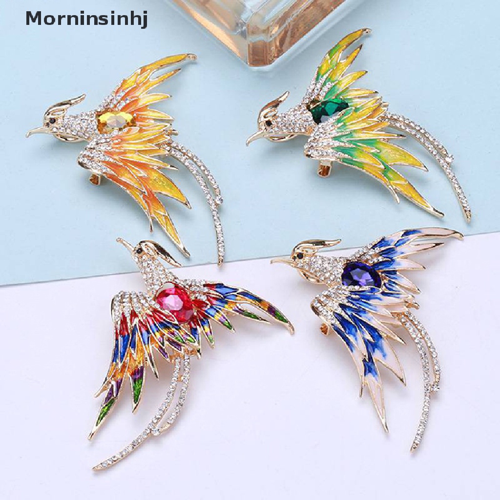 Mornin Pin Bros Burung Phoenix Kristal Fashion Untuk Wanita Hadiah Perhiasan Pesta Perjamuan id