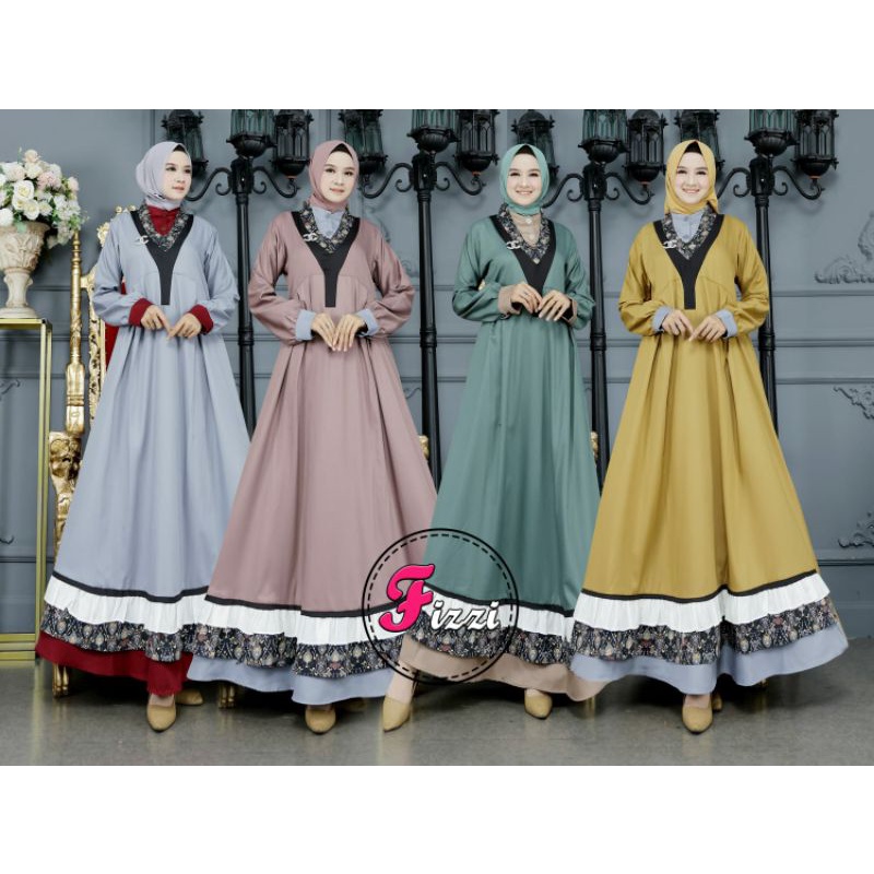 Gamis Fizzi ORI / Gamis katun toyobo / Gamis fizzi / Gamis modern / Gamis cantik dari fizzi ORI