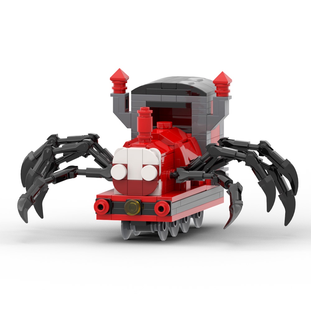 Moc Charles Monster Spider Evil Train Building Block Mainan Horror Game Figure Choo Choo Charles Model Batu Bata DIY Mainan Anak Hadiah