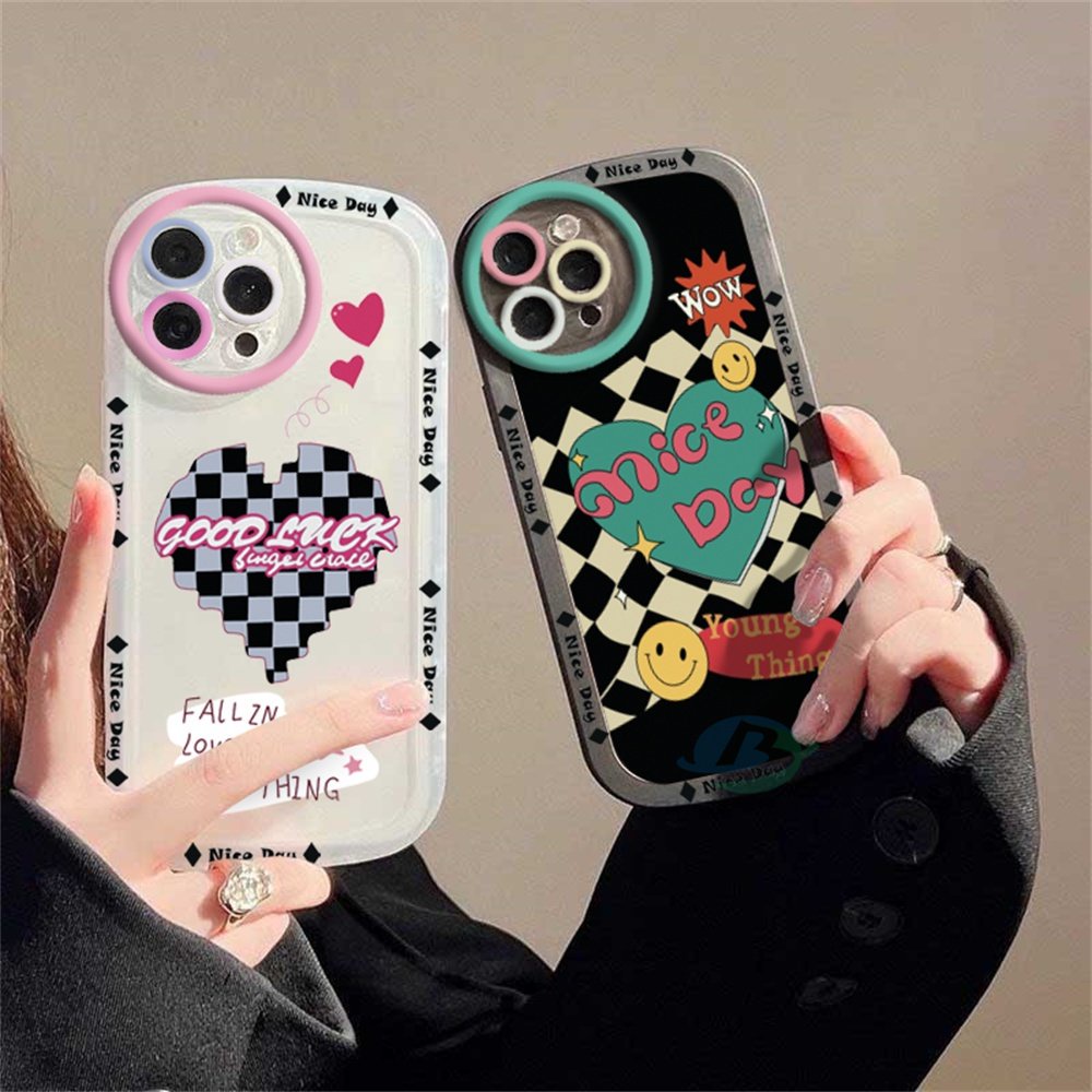 Realme 10 5 5i 6i C3 C35 C33 C31 C30 C21Y C25Y C21 RealmeC11 C11 2021 C25 C15 C12 C2 Kotak Hitam Putih Graffiti Love Lembut TPU Phone Case Binteacase