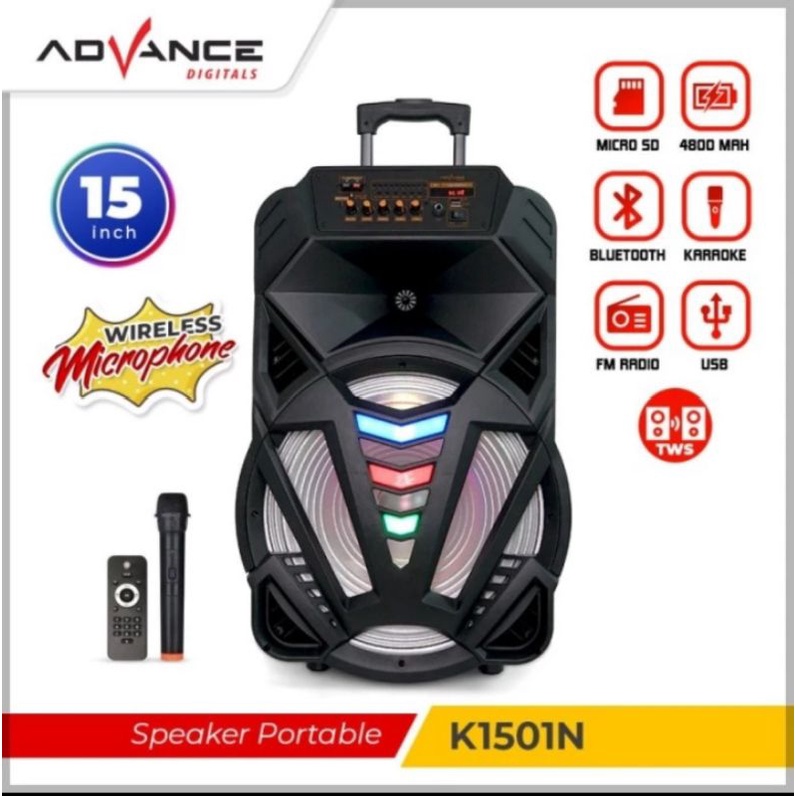 KHUSUS INSTAN SPEAKER BLUETOOTH ADVANCE 15"K1501