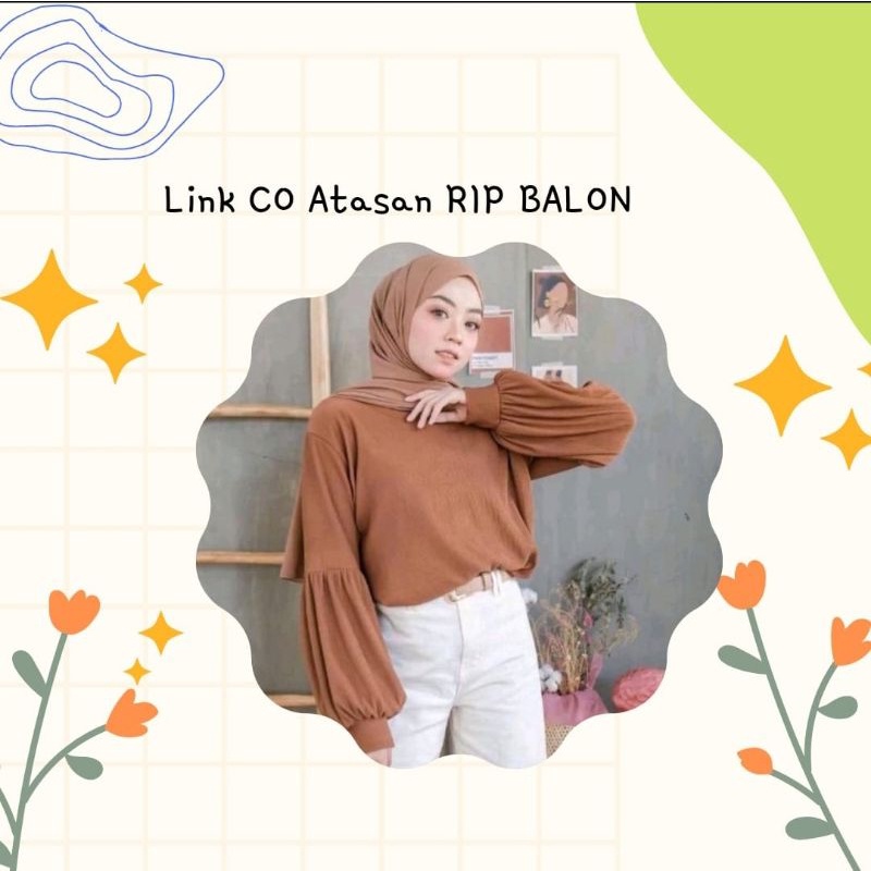 BLOUSE RIB KNIT LENGAN BALON