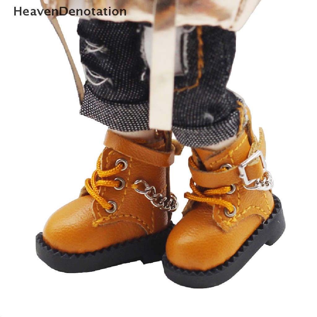 [HeavenDenotation] 1 Pair Doll Shoes Lovely Chain Boots New Casual Hand-made Ob11 DOD 1 / 12 Bjd Doll Shoes Doll Accessories HDV