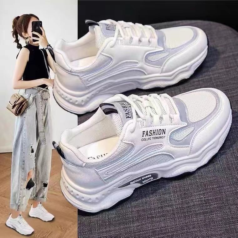 GROSIRTAS &quot;FREE BOX” LV0164 Sepatu Sneakers Wanita Import Motif MLYD Fashion Korean Style