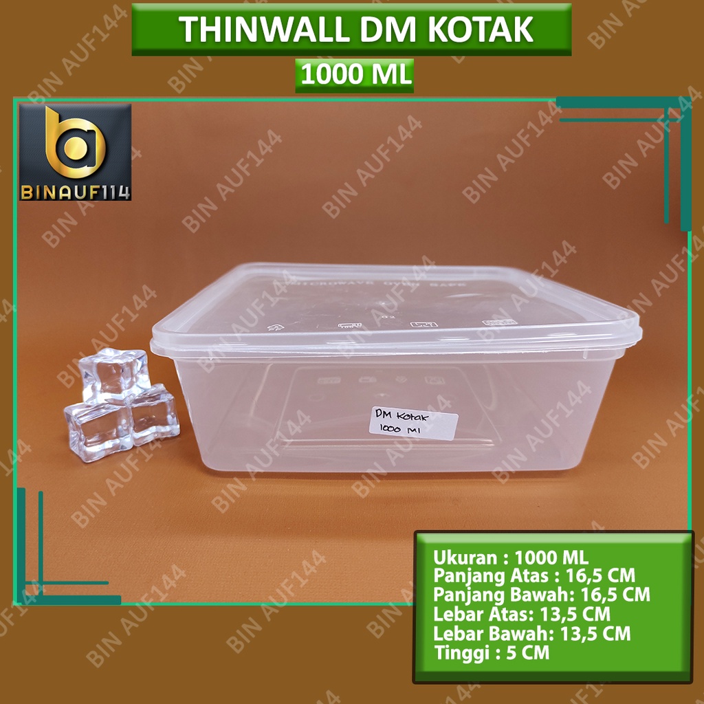 Thinwall DM KOTAK 1000ML/Clear/Binauf114 (Grosir)