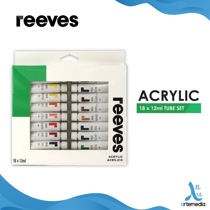 

Terlaris Cat Akrilik Reeves Acrylic Tube 18X12Ml Color Paint Set