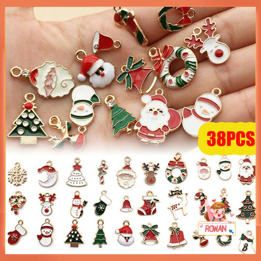 R-flower 38Pcs/Set Liontin Natal Charms Membuat Perhiasan Craft Gelang