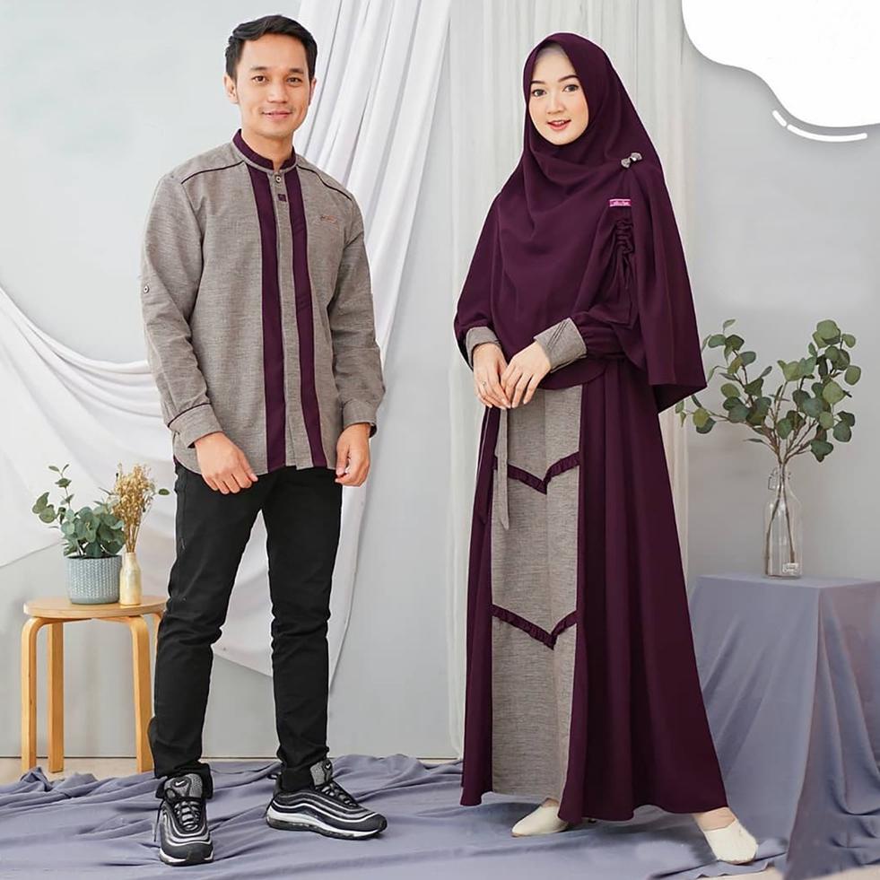 Tren Terbaru [R.A] Asoka Couple Baju Gamis Muslim Syarii Plus Kemeja Muslim Lengan Panjang Terlaris