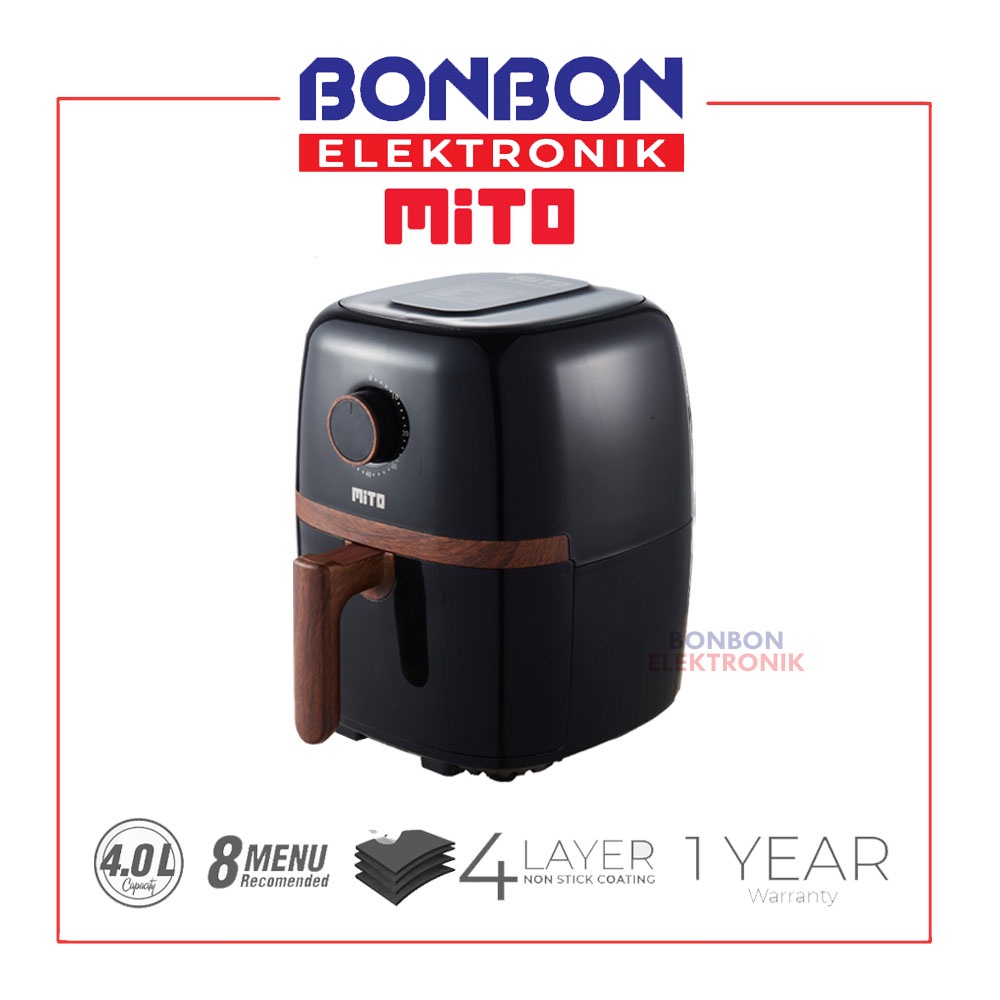 Mito Air Fryer Black Wood AF5 4L 800 watt / AF5 Happy Fry